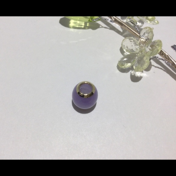 14K Gold Purple Jade Barrrel - Picture 3 of 5